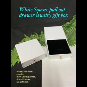 9cm White Square Pull out Drawer Jewelry gift boxes