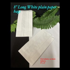 8"x 4" Plain white thin paper bags (est 50pcs)
