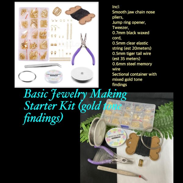 Basic jewelry making starter kit (gold tone findings)