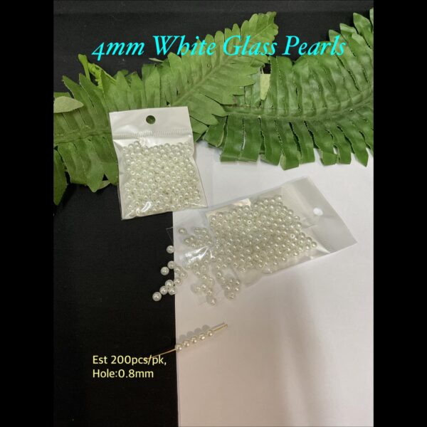 4mm White Glass pearls (est 200pcs)