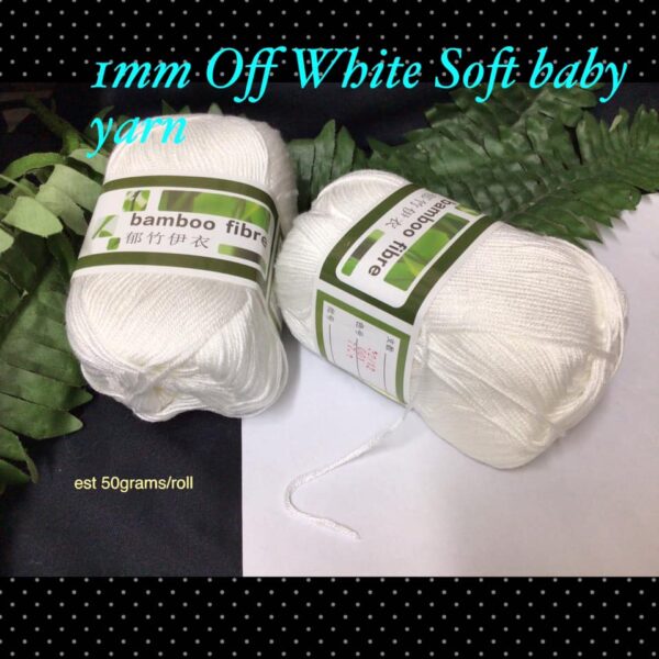 1mm Off White Soft baby yarn (est 50grams) 20% OFF!