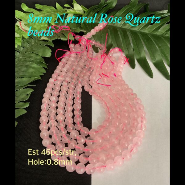 8mm Natural Rose Quartz beads (est 46pcs)