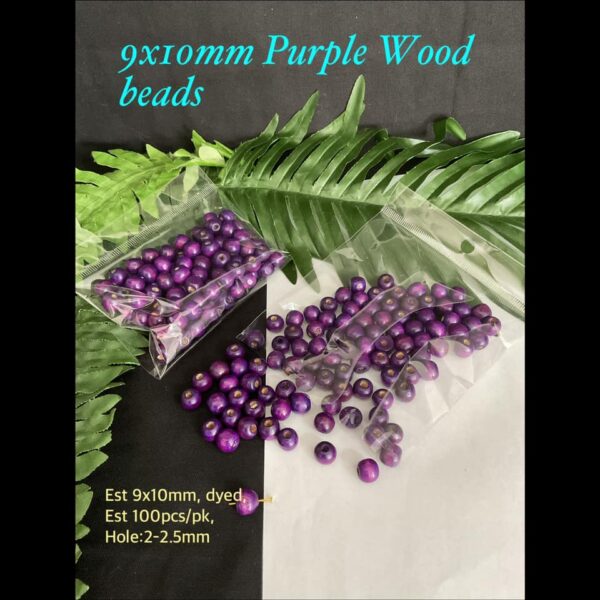 9x10mm Purple Wood beads (est 100pcs)