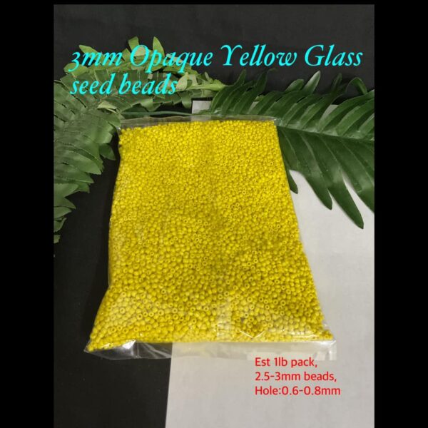 3mm Opaque Yellow seed beads (est 1lb)