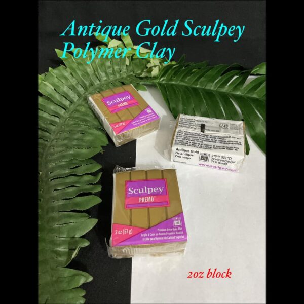 Antique Gold Sculpey Premo clay (2oz)