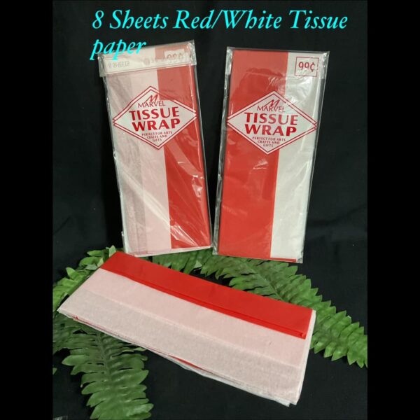 8 Sheets Red/White Tissue Paper