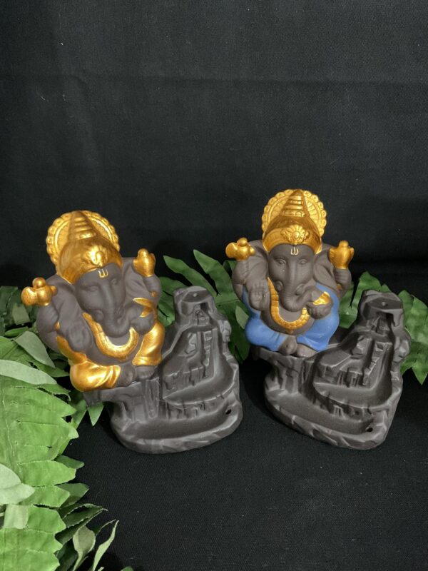 11cm Ganesha Clay Backflow Incense Burner