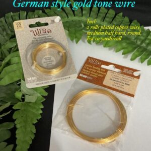 2 Rolls 22 Gauge Wire Elements German style gold tone wire