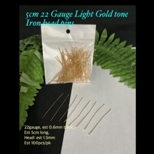 5cm 22 gauge Light Gold Tone iron head Pins (est 100pcs)