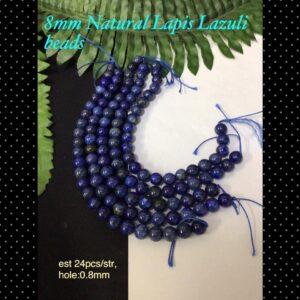 8mm Natural Lapis Lazuli beads (est 23-24pcs)