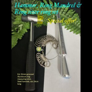 3pc Hammer, Ring Mandrel/Ring Sizer set