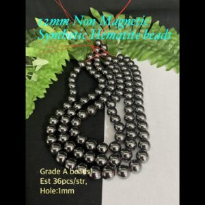 12mm Non Magnetic Synthetic Hematite beads (est 36pcs) Grade A!