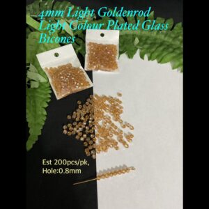 4mm Light Goldenrod Light Colour Plated Glass Bicones (est 200pcs)