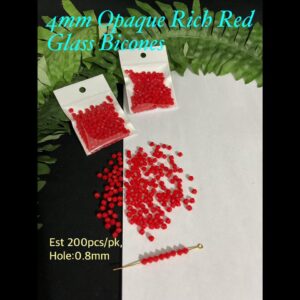 4mm Opaque Rich Red Glass Bicones (est 200pcs)