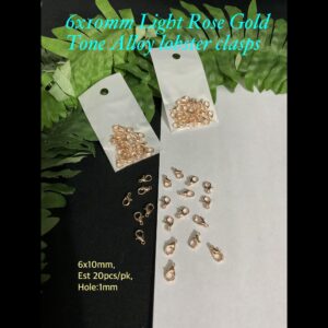 6x10mm Light Rose Gold tone Lobster clasps (est 20pcs)