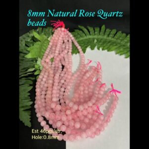 8mm Natural Rose Quartz beads (est 46pcs)