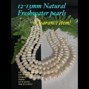 12-13mm Natural Freshwater pearls (est 47pcs)
