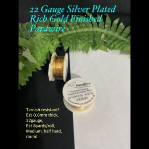 22gauge ‘ParaWire' Silver plated Rich gold finished copper wire (est 8yards)