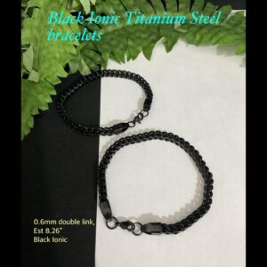 Black Ionic Titanium Steel bracelets (8.26")
