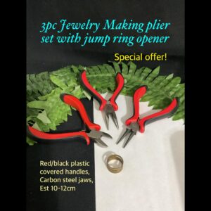 3pc Jewelry making pliers set with jumpring opener