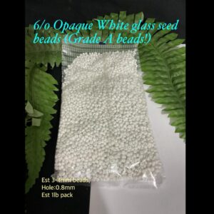 6/0 Opaque White Glass seed beads (lb, Grade A)