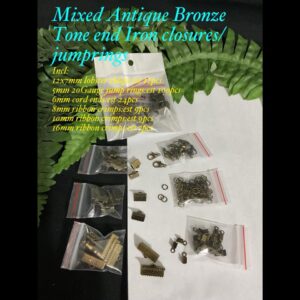 Mixed Antique Bronze Tone Iron End Closures/jumprings