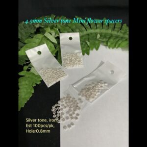 4.5mm Silver tone Mini Flower Spacers (est 100pcs)
