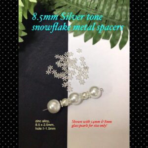 8.5mm Silver tone Snowflake Spacers (est 100pcs)
