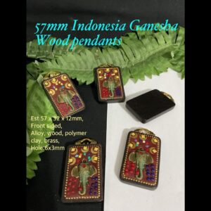 57mm Indonesia Ganesha wood Pendants
