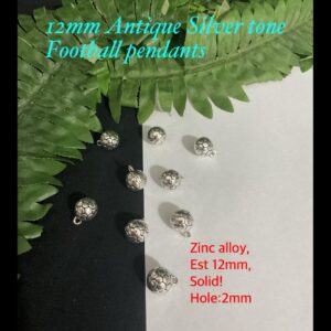 12mm Antique Silver Tone Football pendants 20% off!