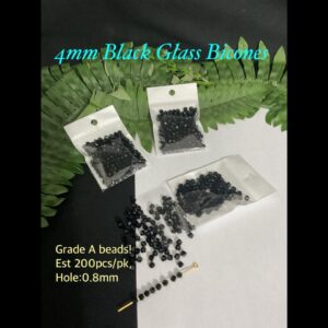 4mm Black glass bicones (est 200pcs)