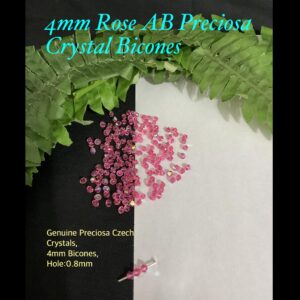 4mm Rose AB Preciosa Crystal Bicones (est 100pcs)