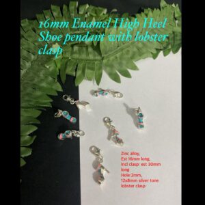 16mm Enamel High Heel Shoe pendants with lobster clasp (3pcs) 20% off!