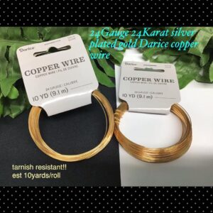24 gauge 24 karat silver plated gold Darice copper wire 20% off!