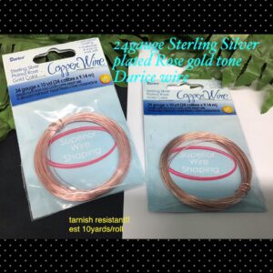 24 gauge sterling silver plated rose gold tone Darice wire (est 10yds) 20% off!