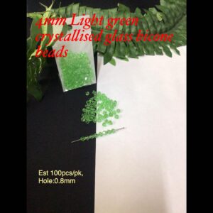 4mm Light Green Crystallised glass bicones (est 100pcs)