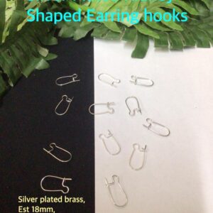 21gauge 18mm Silver Plated Kidney Shaped Earring hooks (8prs) 30% off !