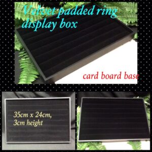 35cm Black Velvet padded ring display box  20% off !