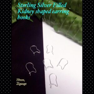 22gauge 19mm Sterling silver filled kidney shaped earring hooks (pair) 30% off!
