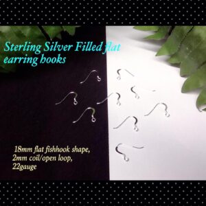 22gauge 18mm Sterling Silver filled flat earring hooks (18mm) 30% off!