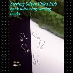 21gauge 22mm Sterling silver filled Curled Earring hooks with ring 30% off !