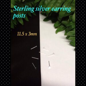 11.5mm Sterling silver erring posts (pair) 30% off !