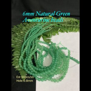 6mm Natural Green Aventurine beads (est 60pcs) 10% off !