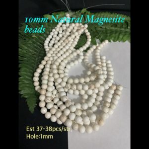 10mm Natural Creamy White Magnesite beads (est 37-38pcs)