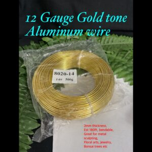 12 gauge Gold Tone Aluminum wire (per ft)