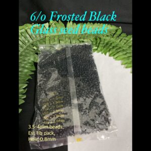 6/0 frosted Black Glass Seed beads (est 1lb) 20% off !