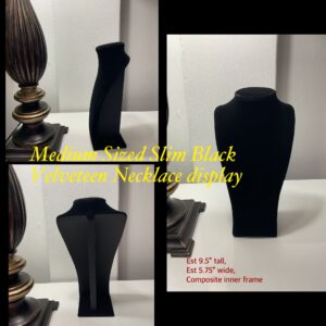 Medium Sized Slim Black Velveteen Necklace Display 10% off until 20th July 2025!