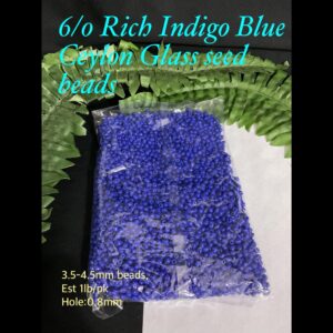 6/0 Rich Indigo Blue Ceylon Glass Seed beads (est 1lb) 20% off !