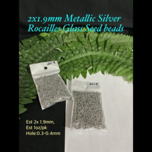 2x1.9mm Metallic Silver Rocailles Glass Seed beads (est 1oz) 20% off until 20th July 2025!