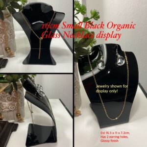 16cm Small Black Organic Glass Necklace Display 10% off until 20th July 2025!